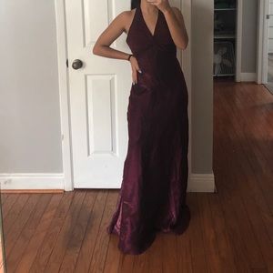 Vintage halter top deep red dress size 3/4